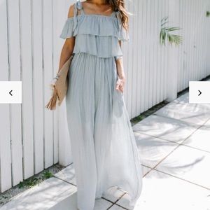 Vici Prosperity pocketed tie maxi dress